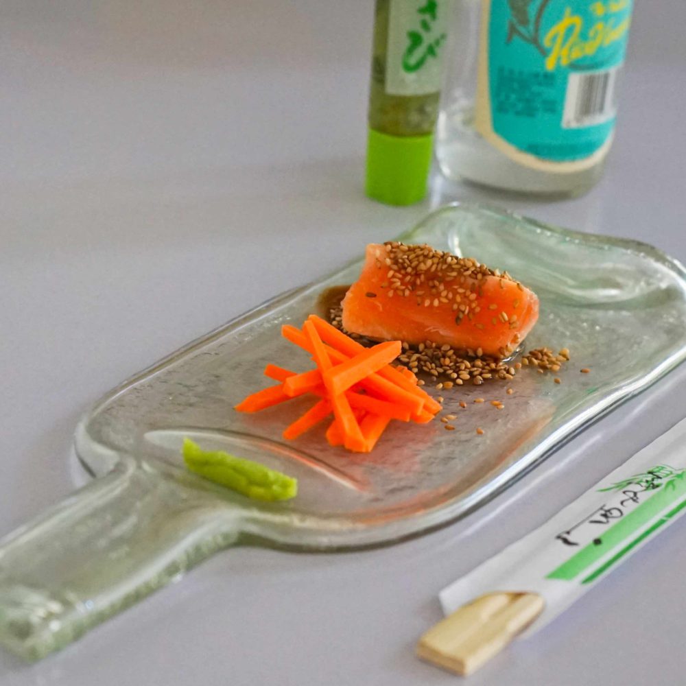 Bouteilles fondues verte Verre et couleurs